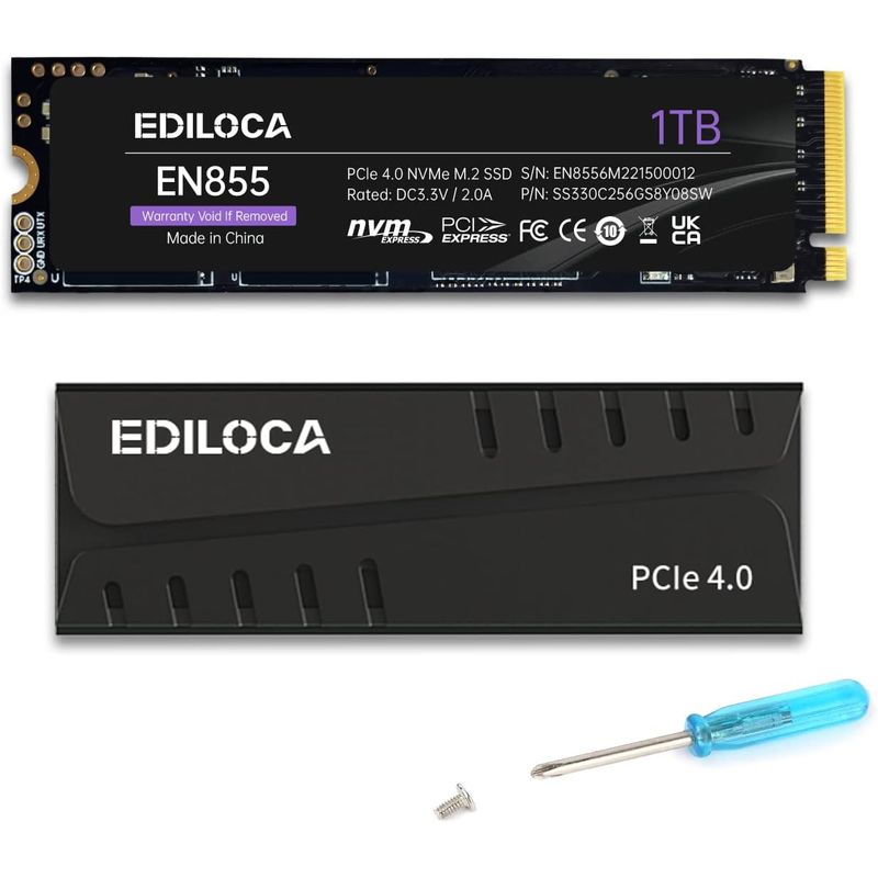 DSC - Disco Disipado 1tb Ediloca Ps5 Y Pc Nvme 2 Lectura 7.40 Gb/s Negro