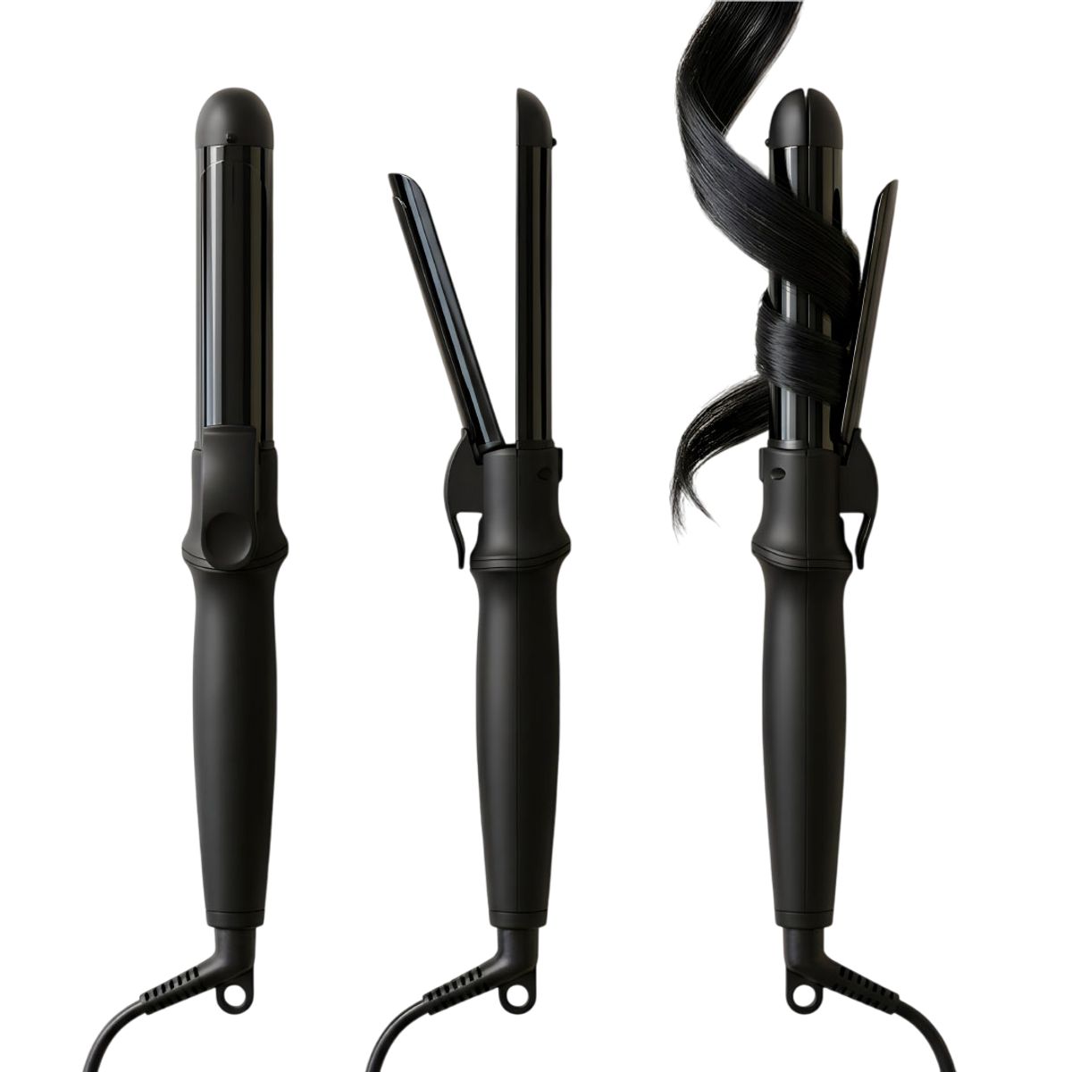 GENERICO - Plancha Rizadora de Cabello 2 en 1  Negro