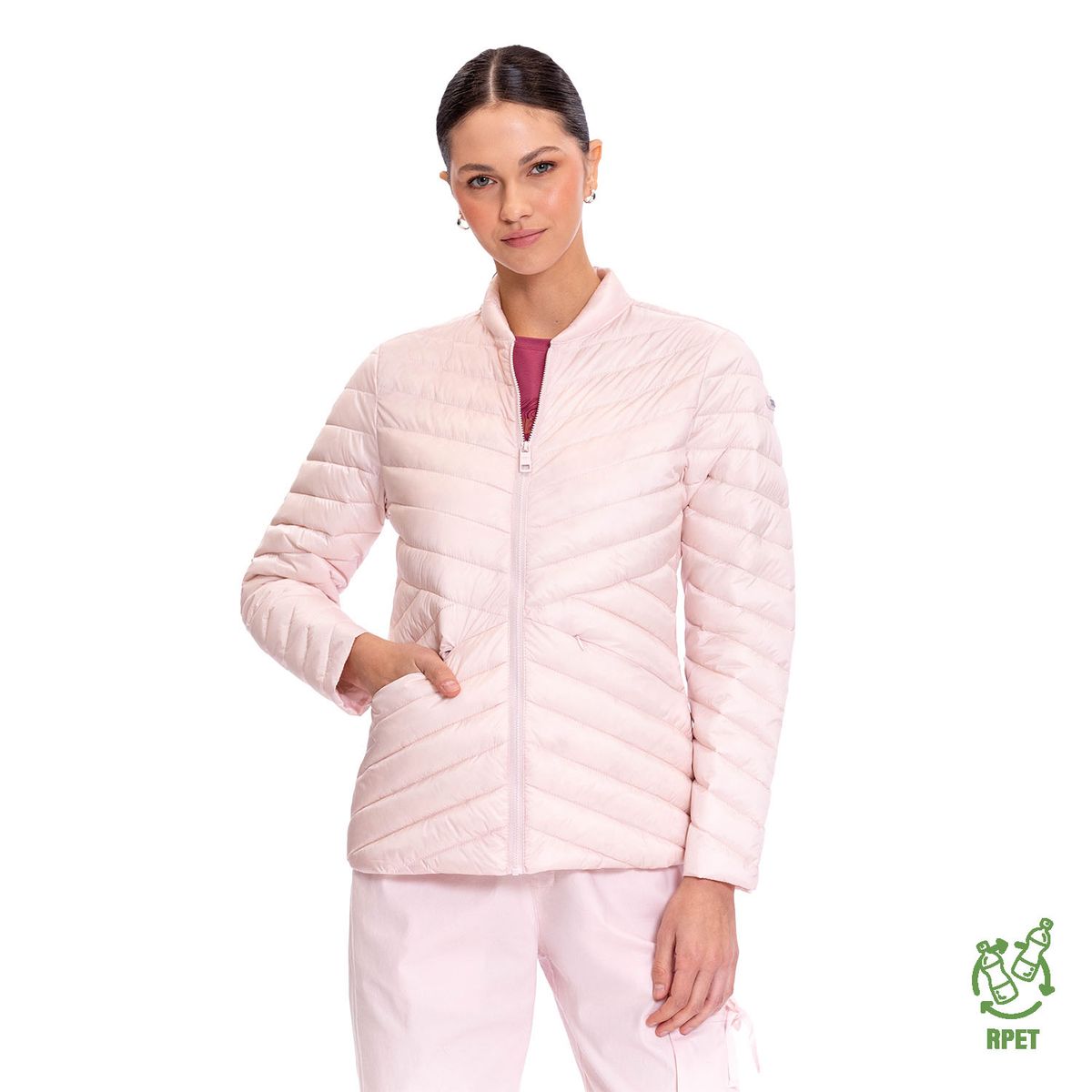 TOTTO - Chaqueta Acolchada Plegable Rpet Owens Rosado Totto Mujer