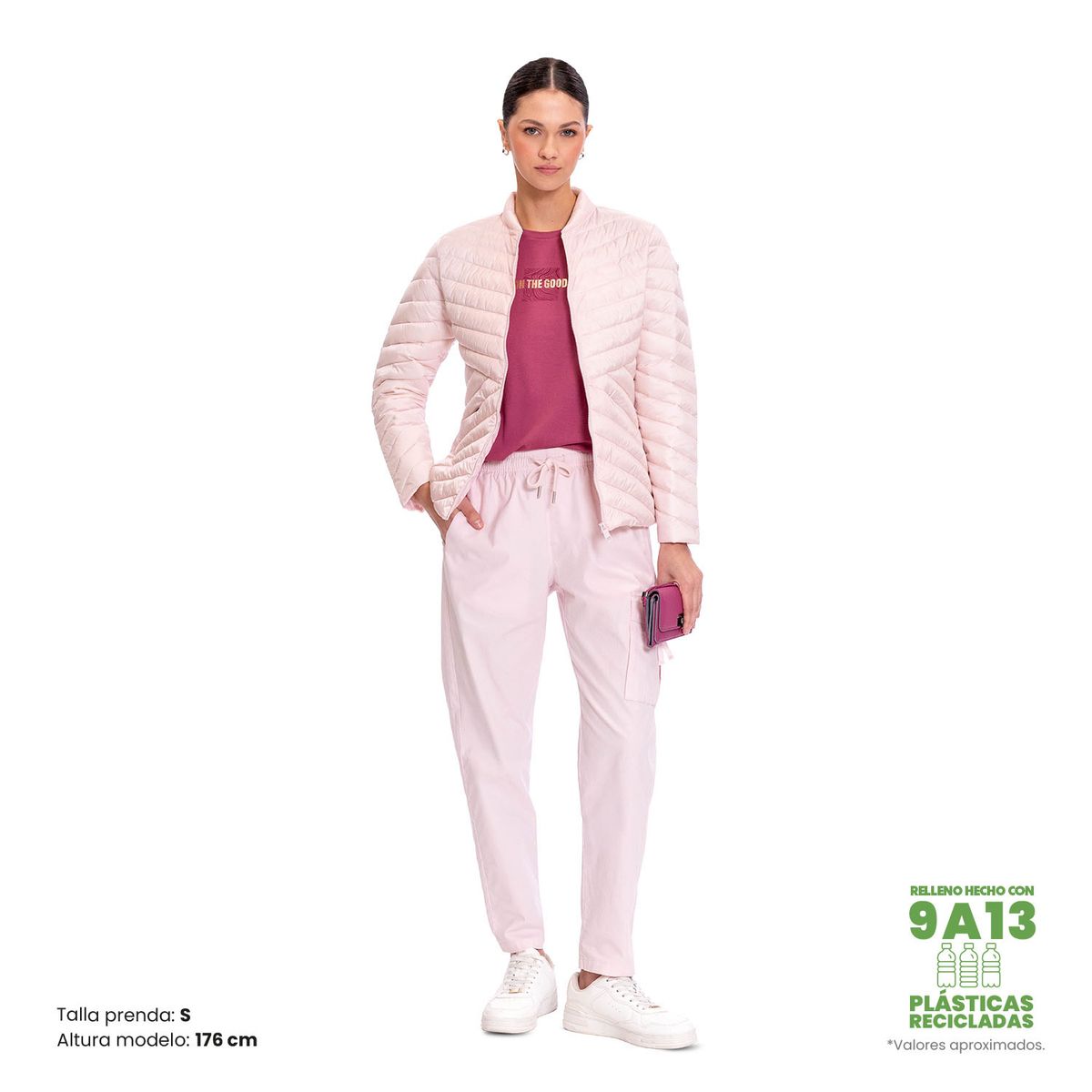 TOTTO - Chaqueta Acolchada Plegable Rpet Owens Rosado Totto Mujer