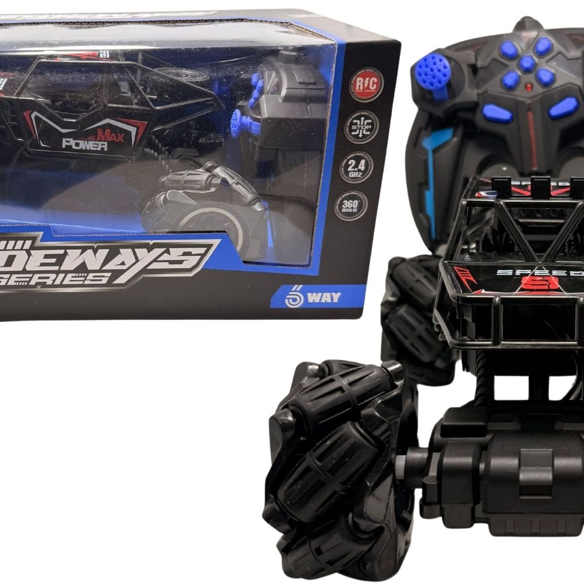 MAZUGI - Carro Loco Todo Terreno Luces A Control Remoto Juguete Niños Rojo