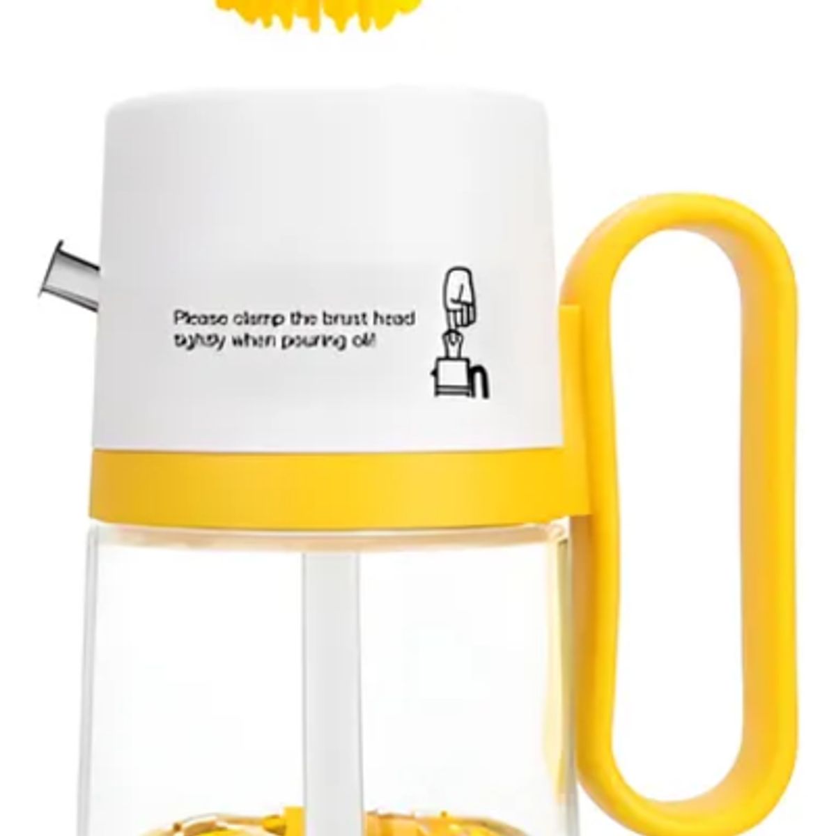 GENERICO - Botella Dispensadora Aceite Vidrio Cepillo Silicona 2 en 1