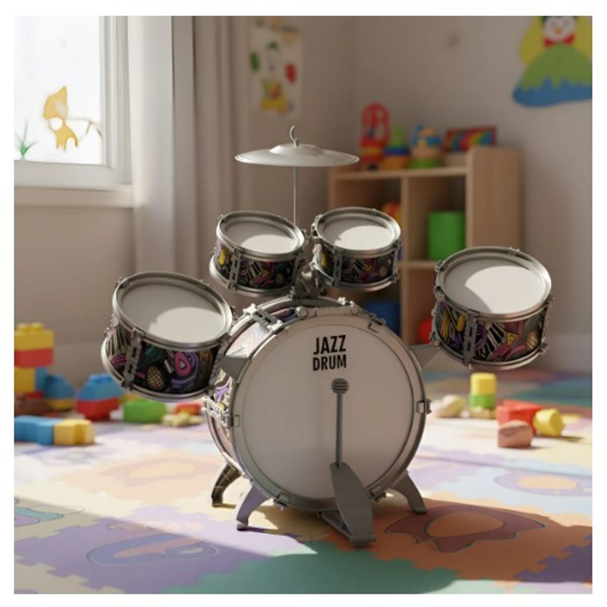 INFANTILES CAJUROMIX - Batería Infantil De Juguete Para Músicos En Crecimiento