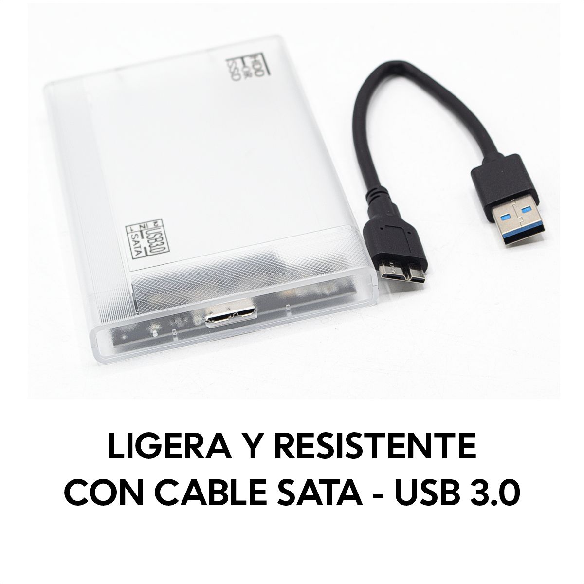 GENERICO - Caja Externa Transparente Disco Duro Y SSD 2.5'' USB 3.0 / 2.0