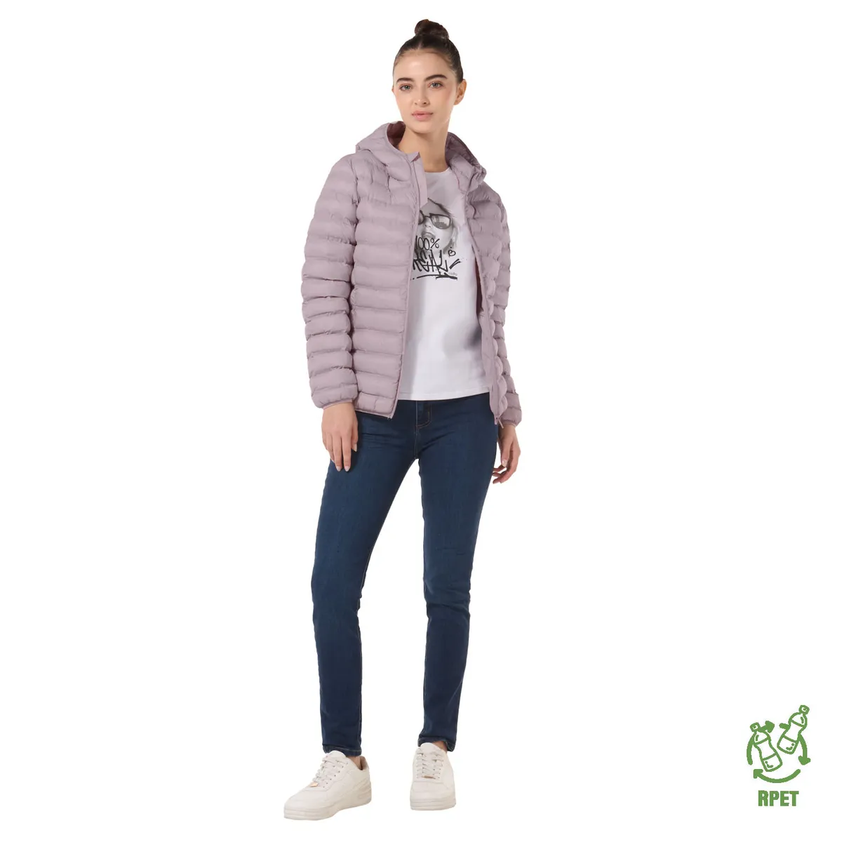 TOTTO - Chaqueta Acolchada Capota Colorfull Pro Rosado Mujer Totto