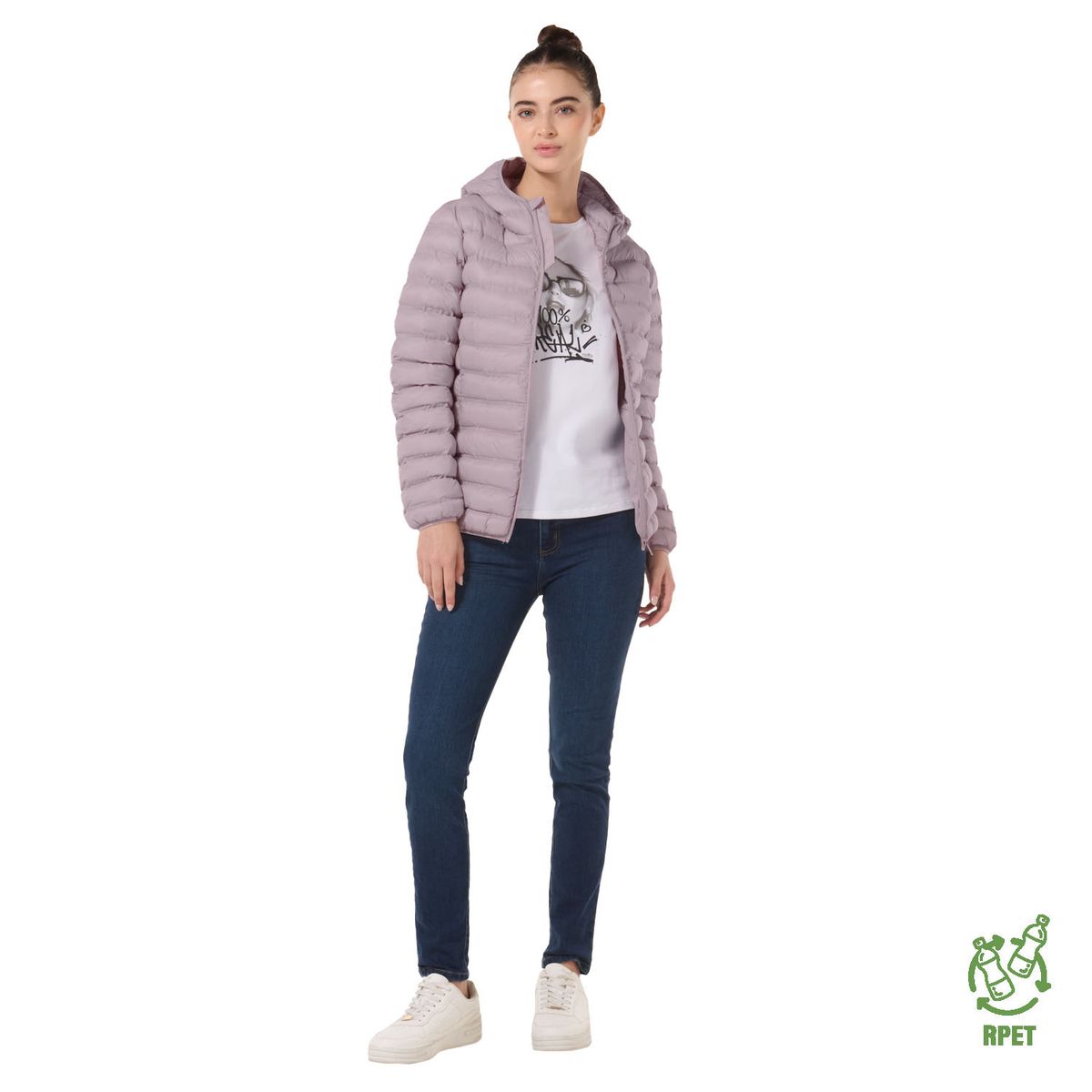TOTTO - Chaqueta Acolchada Capota Colorfull Pro Rosado Mujer Totto