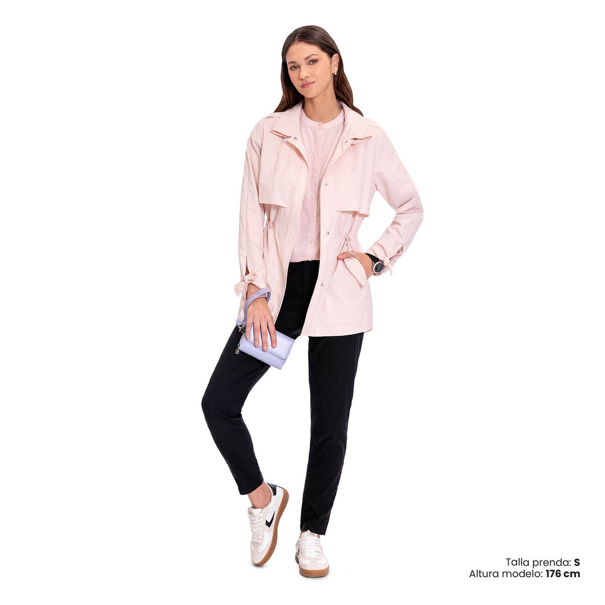 TOTTO - Chaqueta Liviana Fijack Cuello Alto Sandino Rosado Totto
