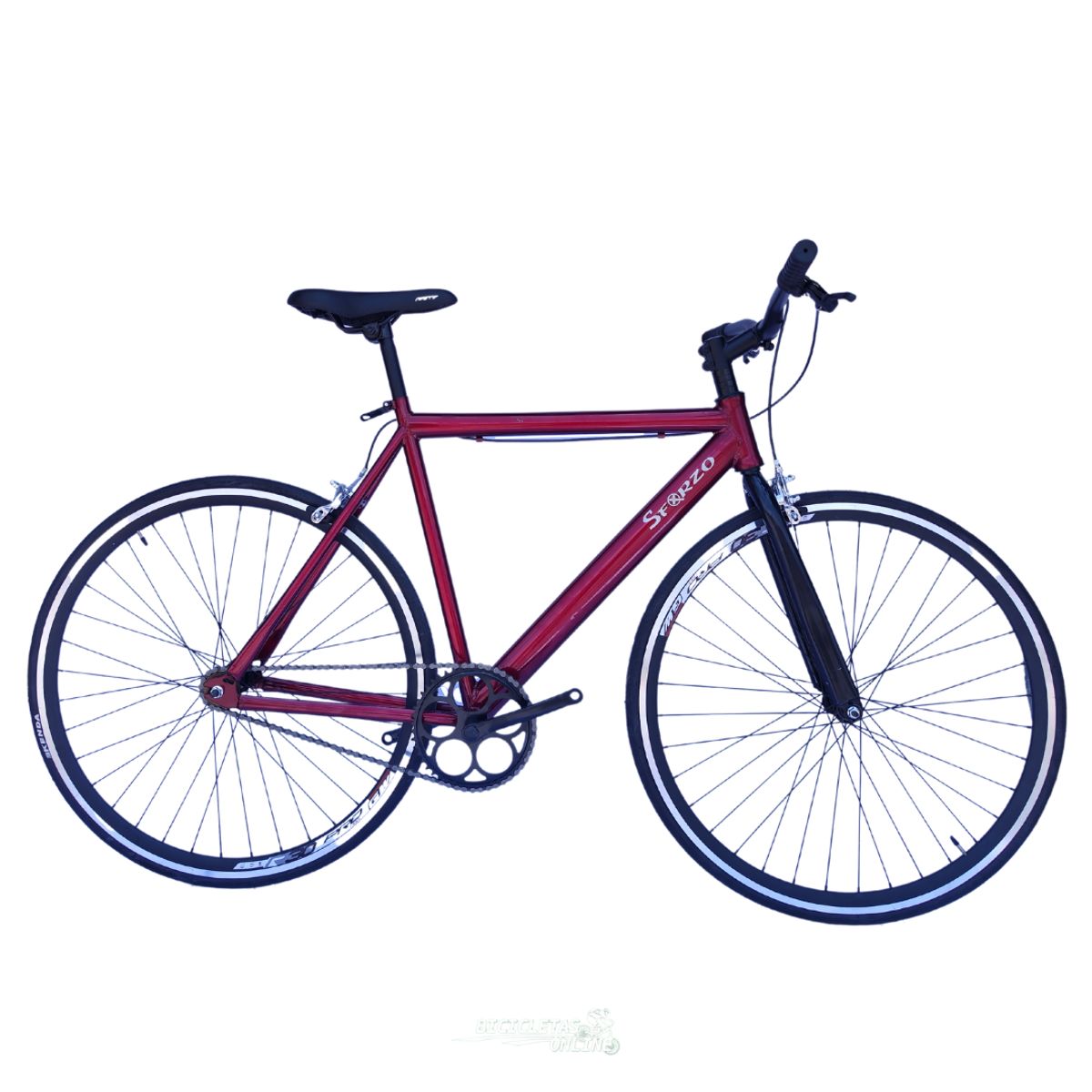 SFORZO - Bicicleta urbana fixed rin 700 - verde Talla M
