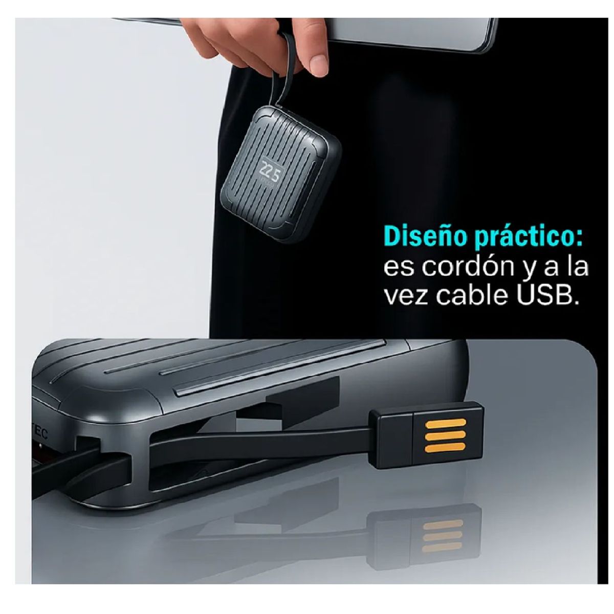 GENERICO - Mini Power Bank Batería Portátil 10000mah 225w Carga Rápida