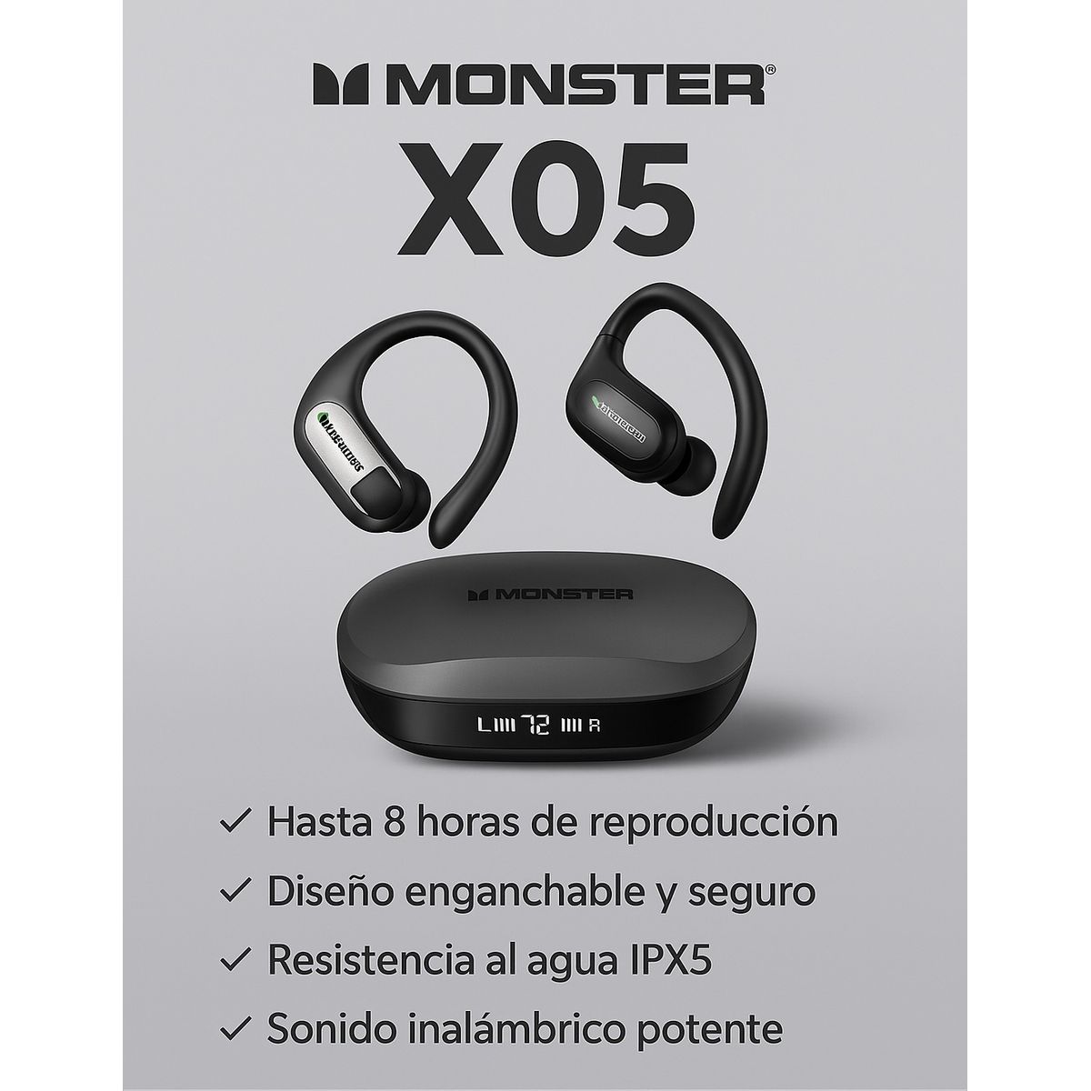 MONSTER - Audífonos Inalámbricos X05 monster bluetooth 5.3