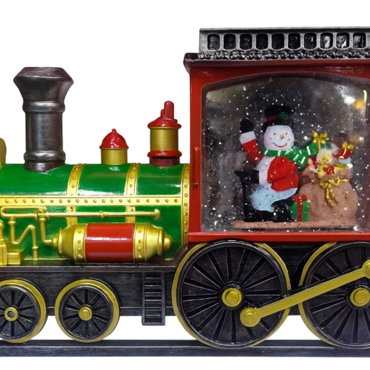 GENERICO - Tren Navideño Decorativo con Muñecos de Nieve y Luz Con Efecto Nieve, Adorno Navideño Elegante 64
