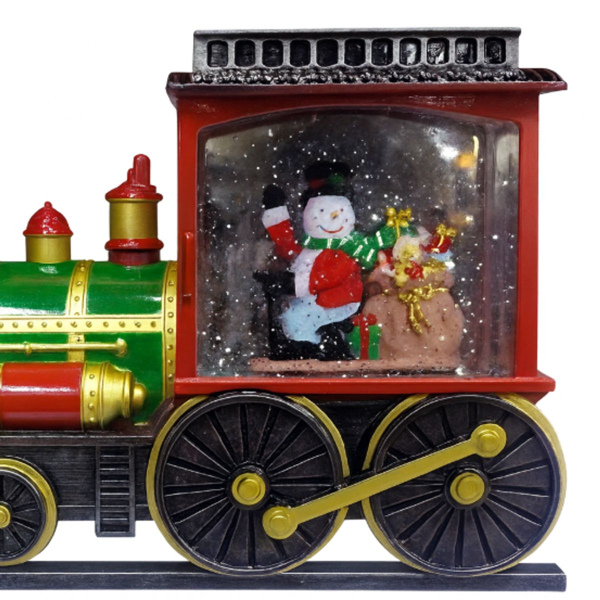 GENERICO - Tren Navideño Decorativo con Muñecos de Nieve y Luz Con Efecto Nieve, Adorno Navideño Elegante 64