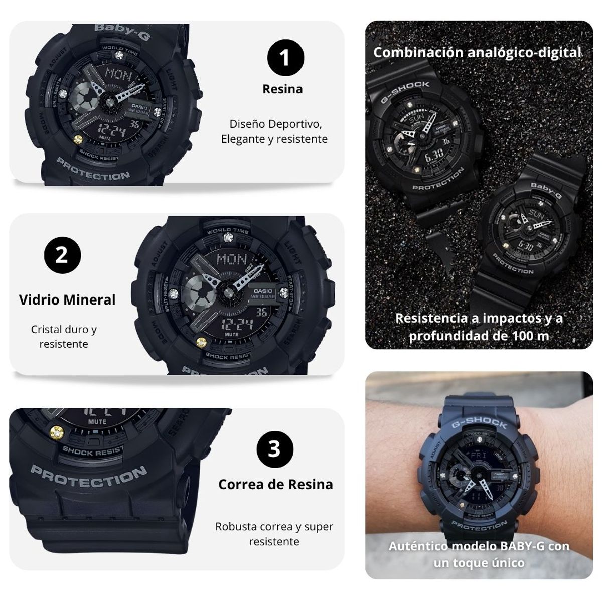 G-SHOCK - Reloj G-SHOCK BABY-G GA-135DD-1A Diseño Deportivo