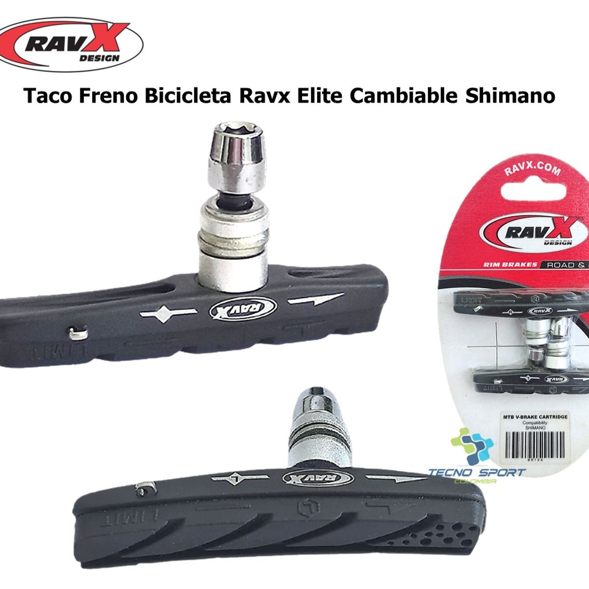 GENERICO - Zapata Taco Freno Bicicleta Ravx Cambiable Riel Mtb X2 Pares