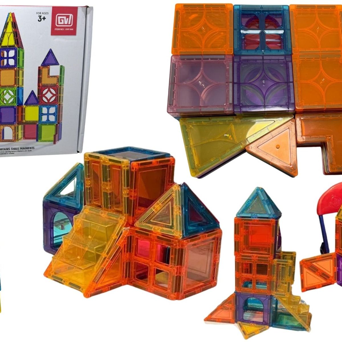 MAZUGI - Bloques Magnéticos Set Construcción Imanes Educativos 62 Pcs Imanes