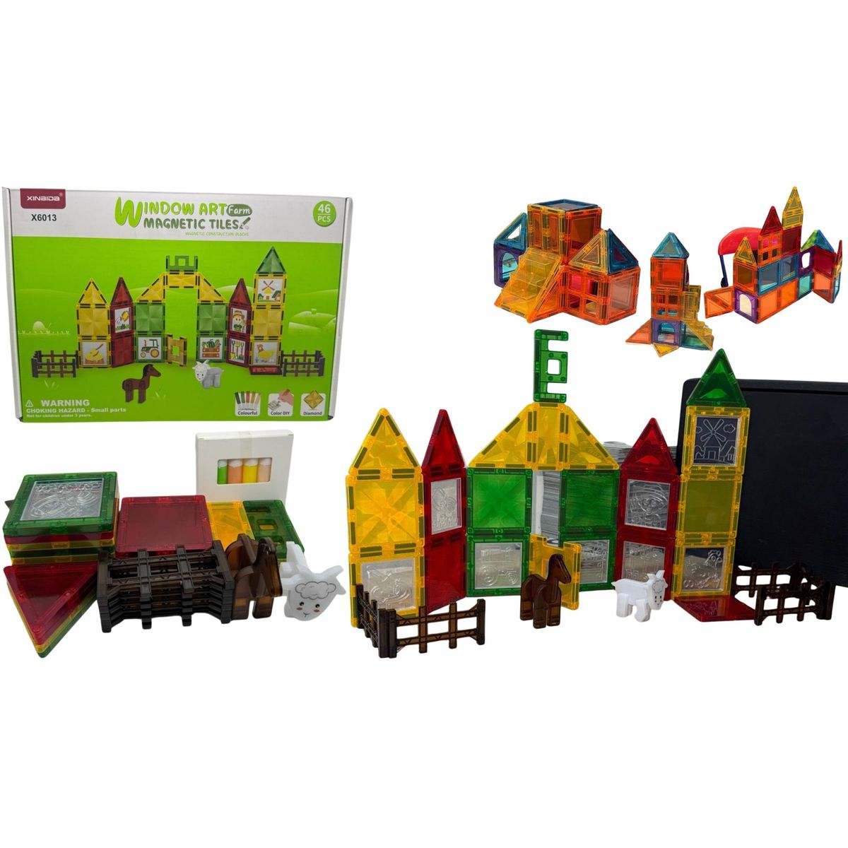 MAZUGI - 46 Bloques Granja Magnéticos Construcción Imanes Educativos Imanes