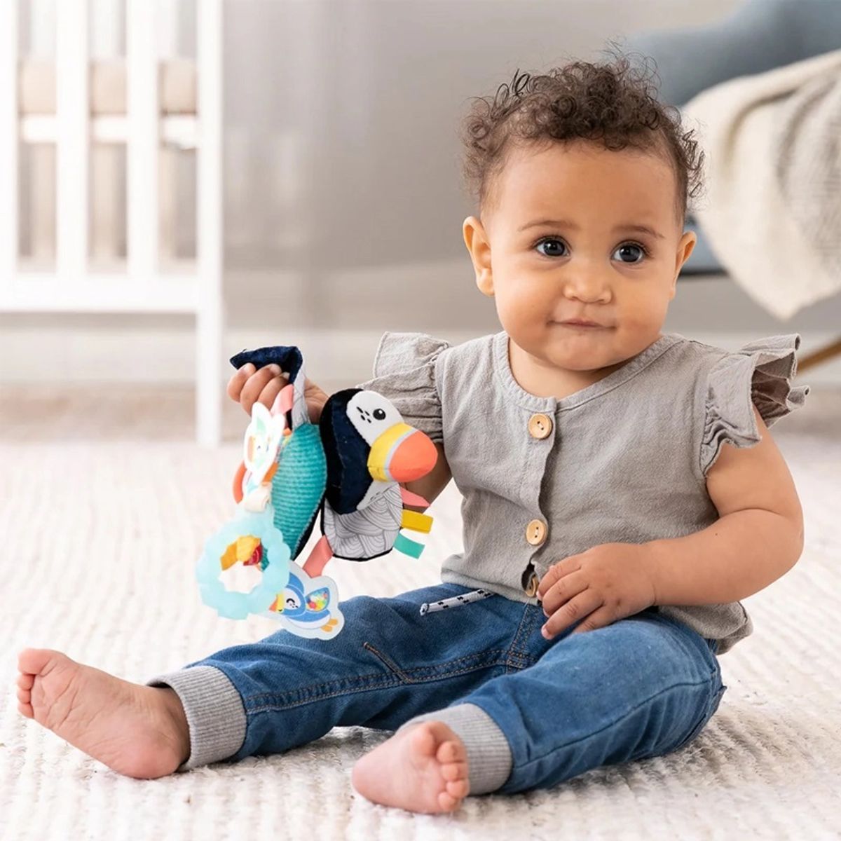 INFANTINO - Juguete Bebé Mordedor Estimulación Temprana Pingüino Textura