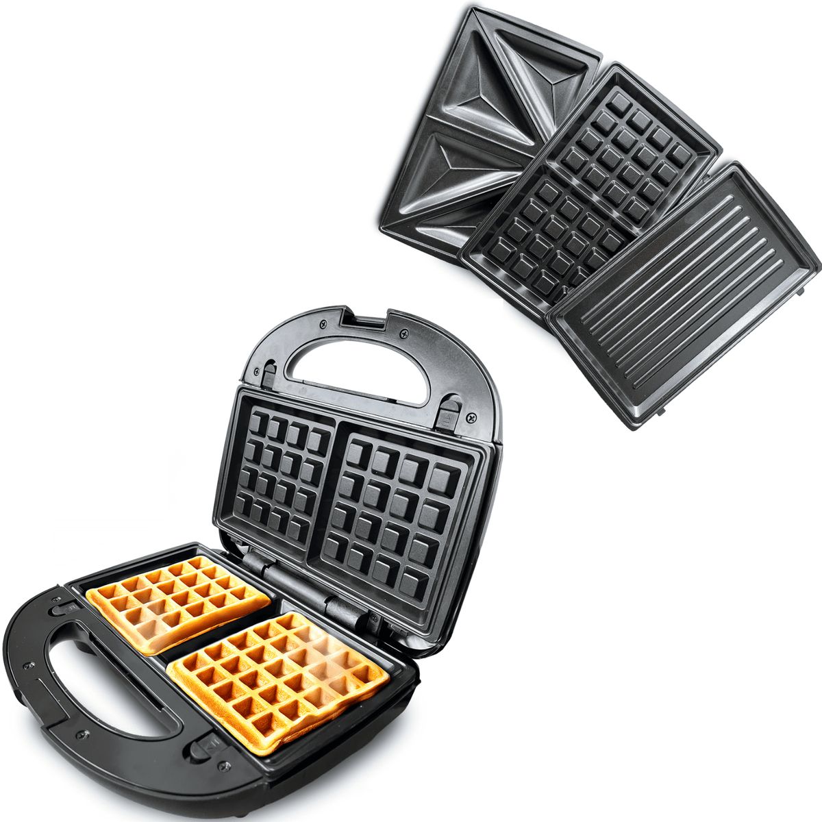GENERICO - Sanduchera 3 en 1  Waflera Panini Acero Inoxidable