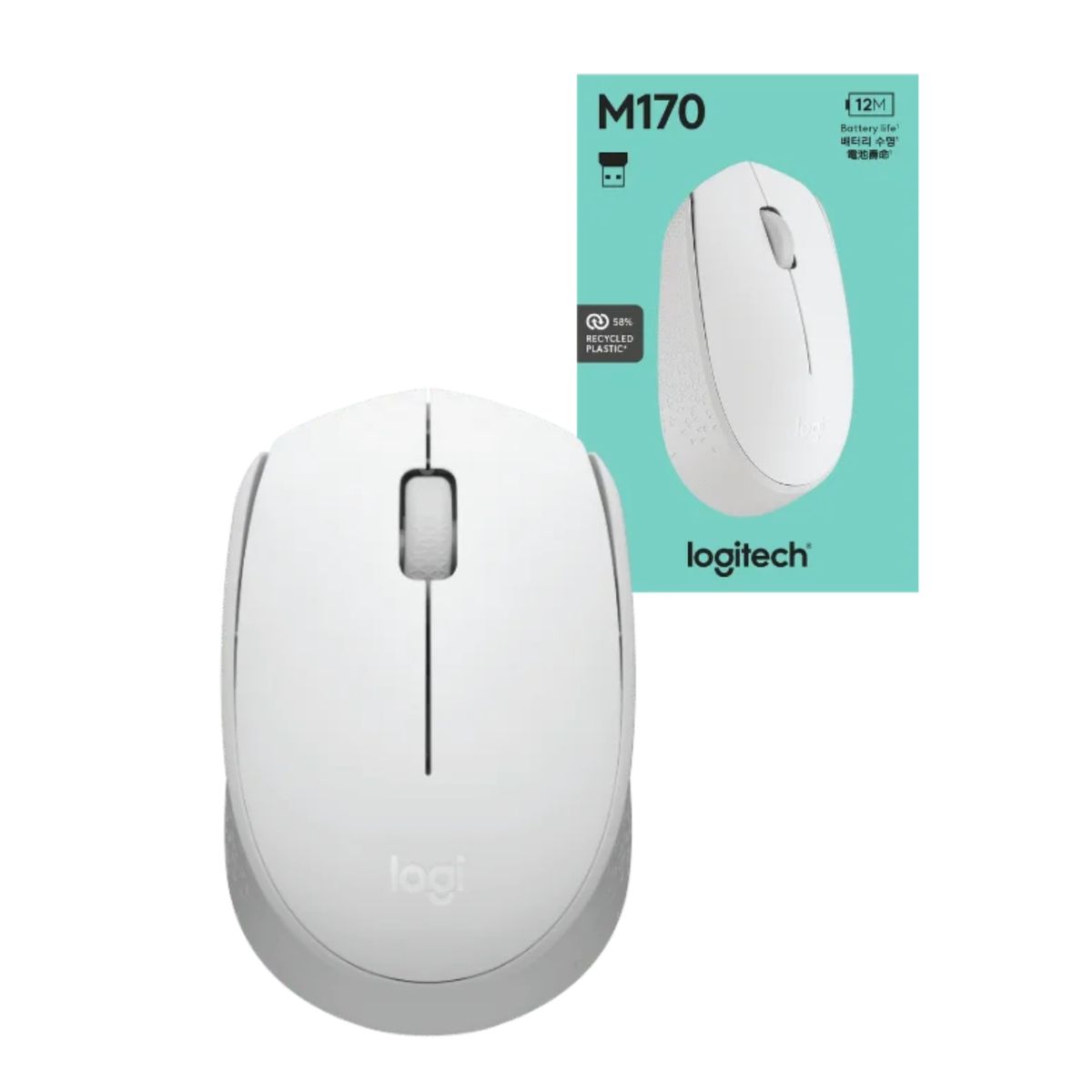 LOGITECH - Mouse Logitech M170 Inalambrico Blanco
