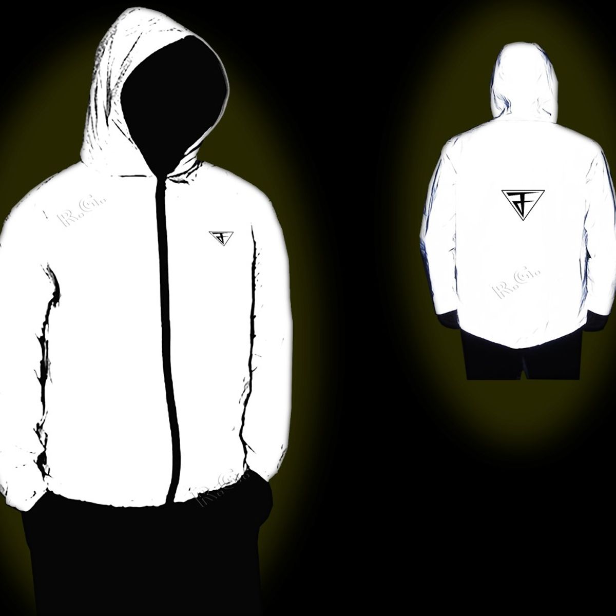 LAVEF - Chaqueta 100% Reflectiva para Moto Alta Visibilidad Impermeable-L