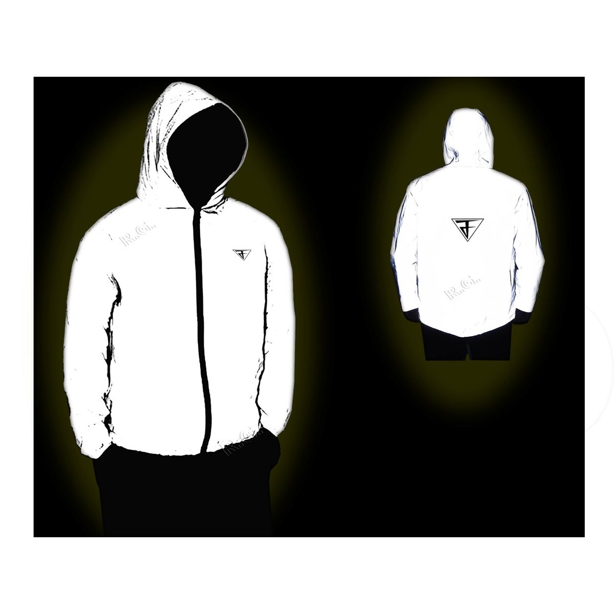 LAVEF - Chaqueta 100% Reflectiva para Moto Alta Visibilidad Impermeable-L