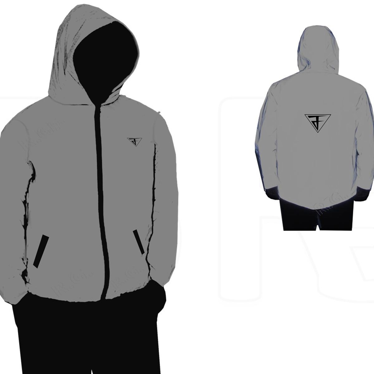 LAVEF - Chaqueta 100% Reflectiva para Moto Alta Visibilidad Impermeable-L