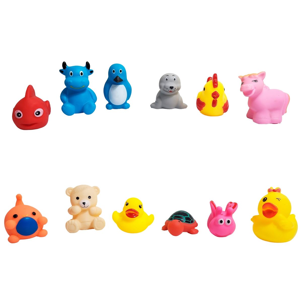 GENERICO - Animales Goma Bañera De Bebes, Juguete Juego Para Niños X 12