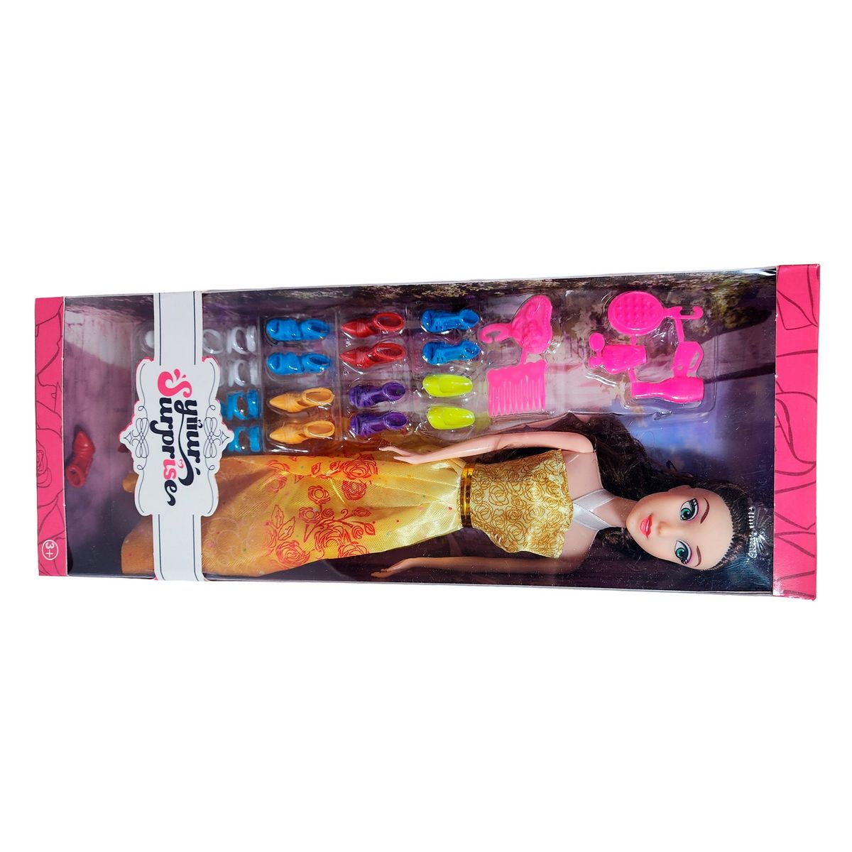 GENERICO - Muñeca Vestido Princesa Con Corona + Zapatos Y Accesorios