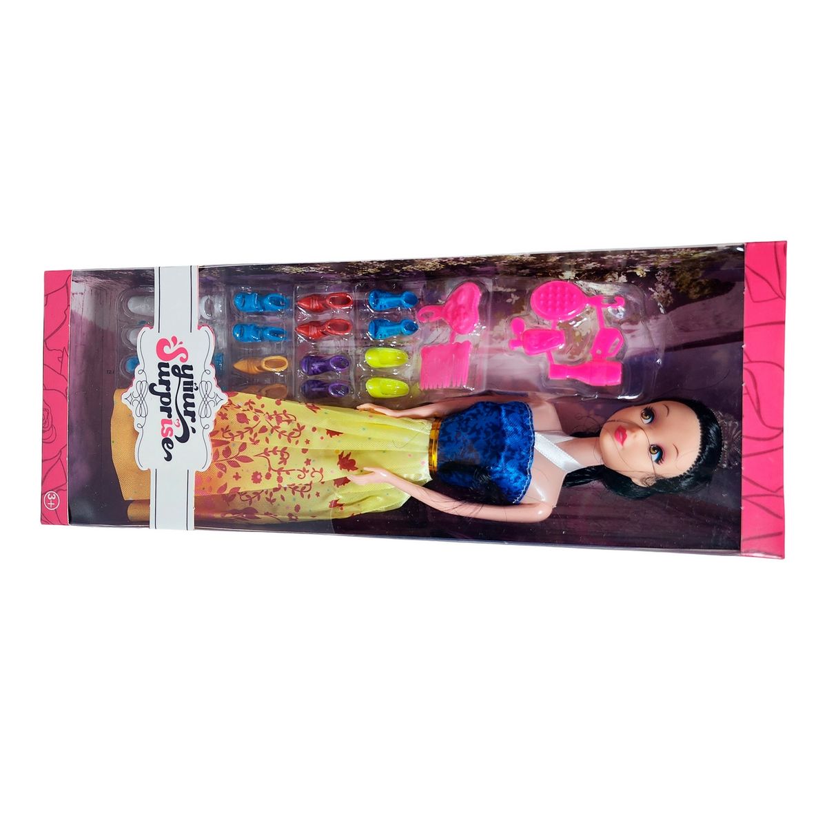 GENERICO - Muñeca Vestido Princesa Con Corona + Zapatos Y Accesorios