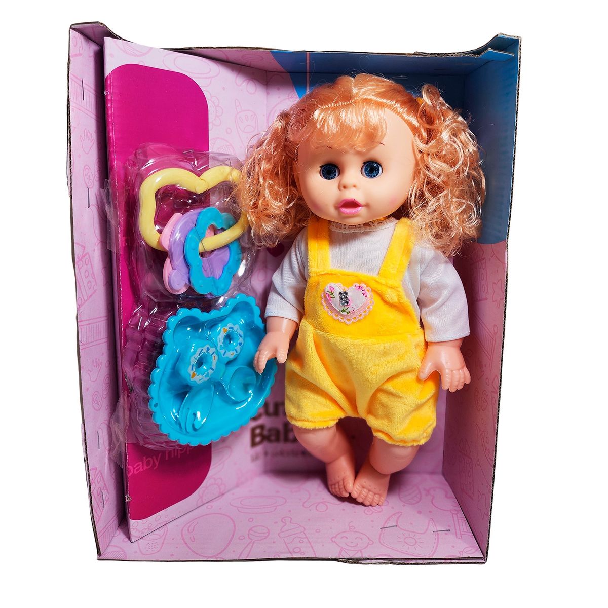 GENERICO - Muñeca Bebe Con Vestido Multicolor Utencilios Y Sonajero