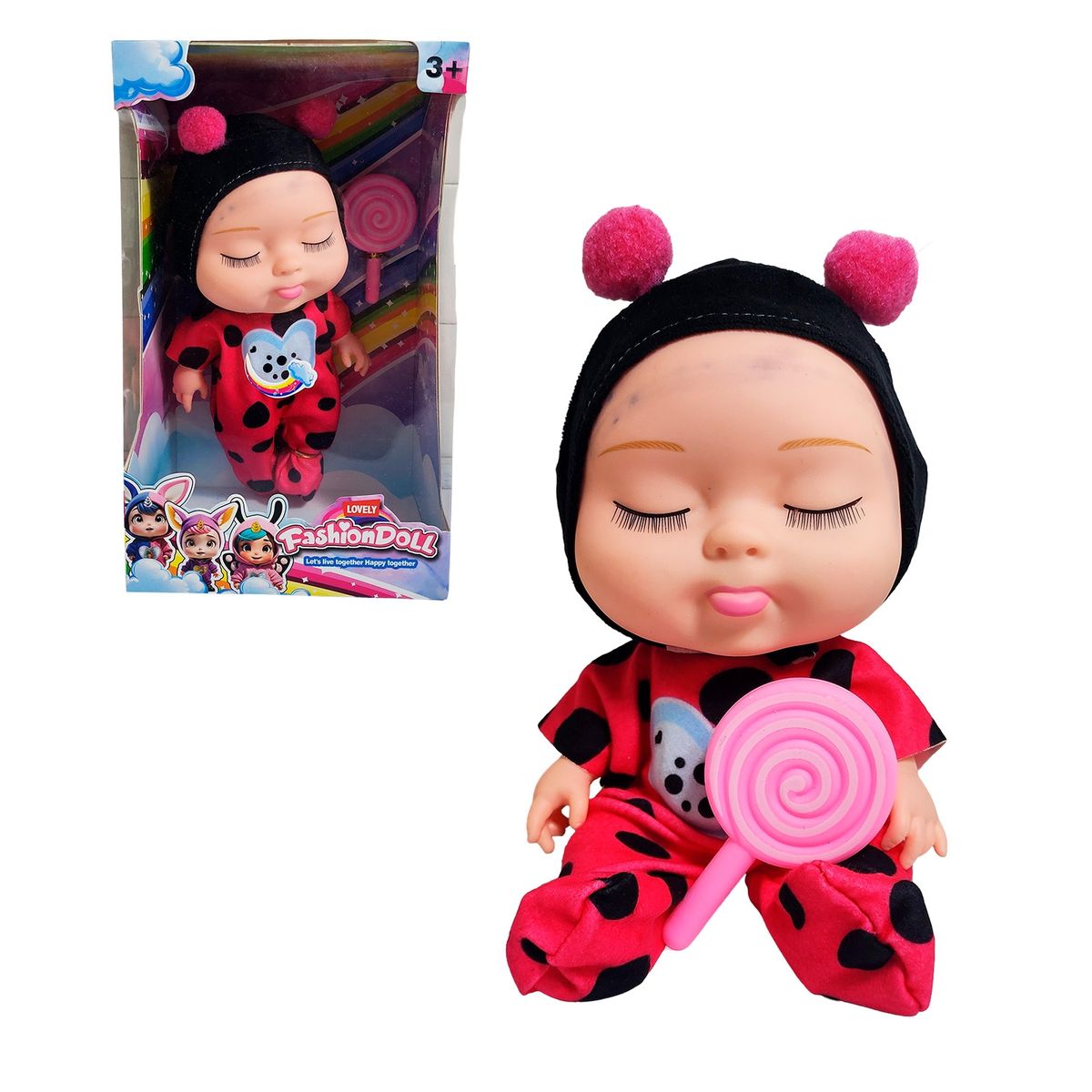 GENERICO - Muñeco Bebe Dormilon Bebote Con Paleta De Juguete Niñas