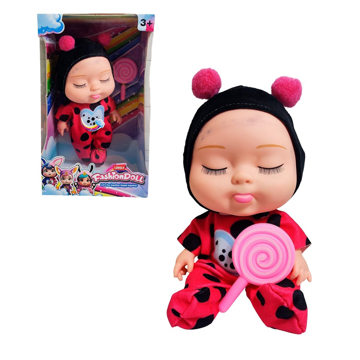 GENERICO - Muñeco Bebe Dormilon Bebote Con Paleta De Juguete Niñas