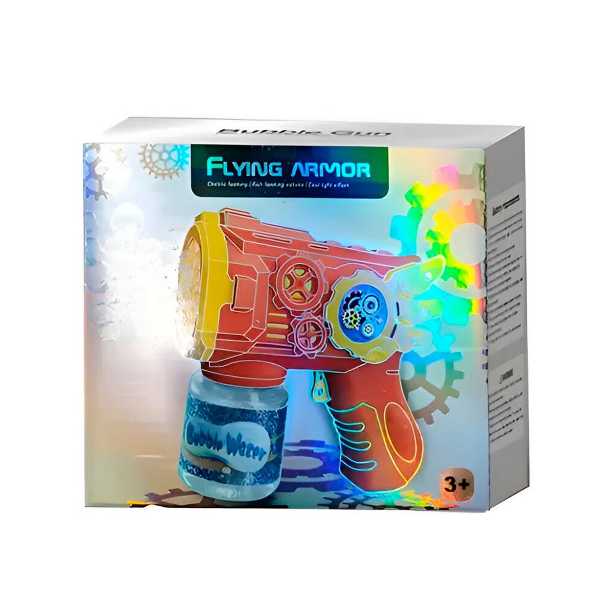 GENERICO - Pistola Burbujera Flying Armor Con Liquido De Burbujas