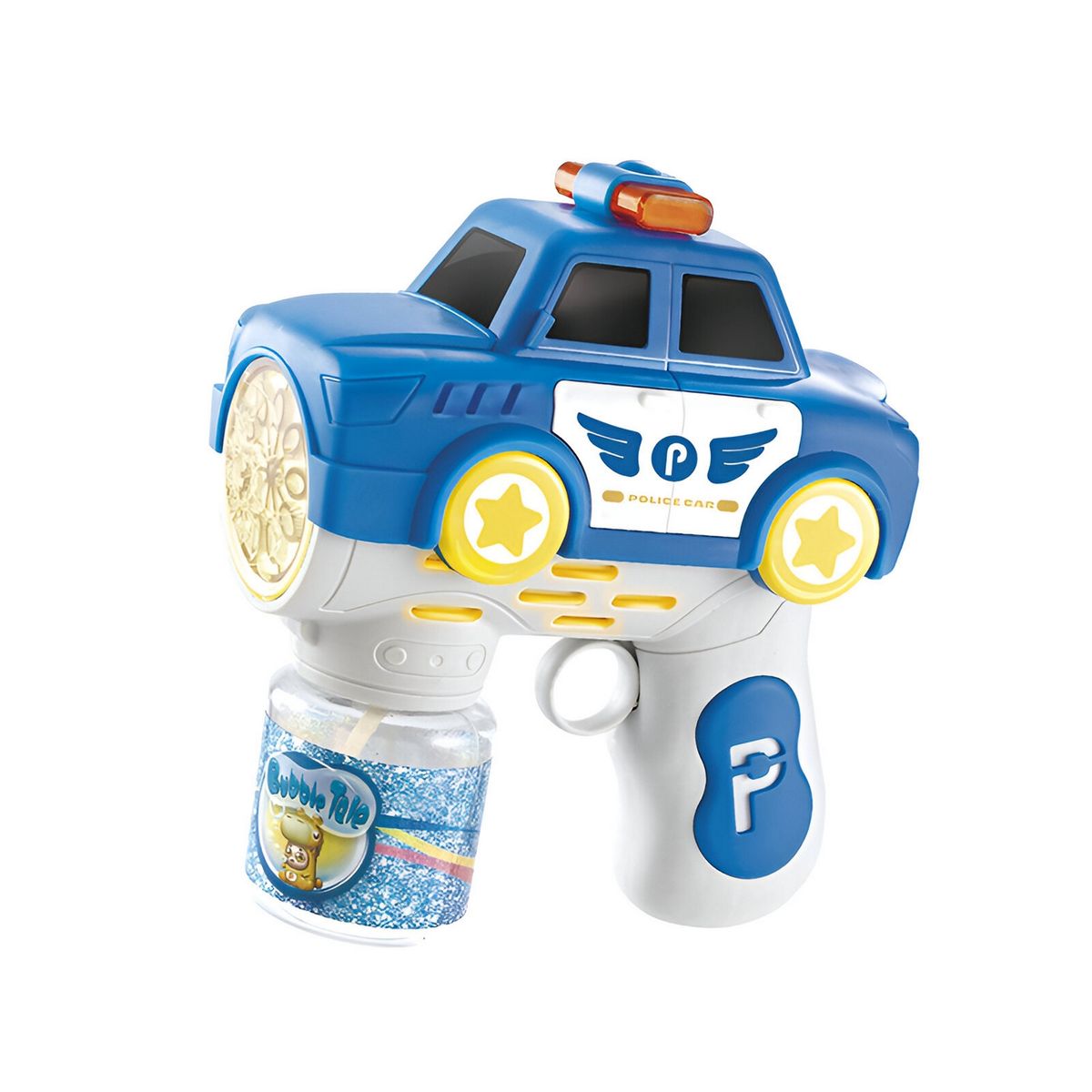 GENERICO - Pistola Burbujera Carro Policia Con Liquido De Burbujas