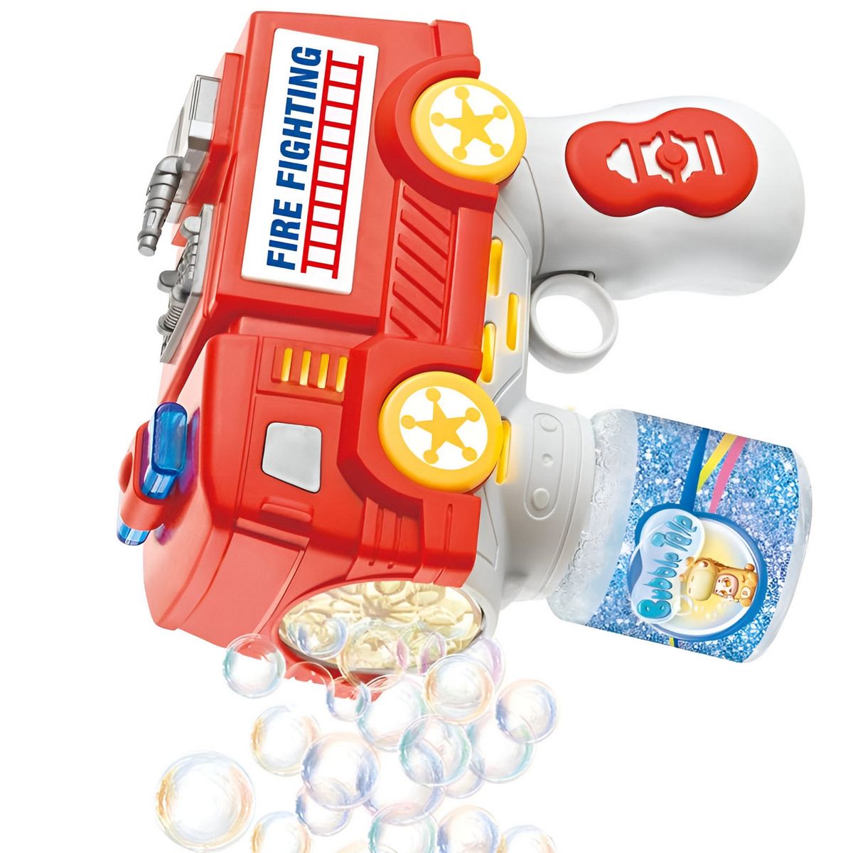 GENERICO - Pistola Burbujera Camion Bomberos Con Liquido De Burbujas