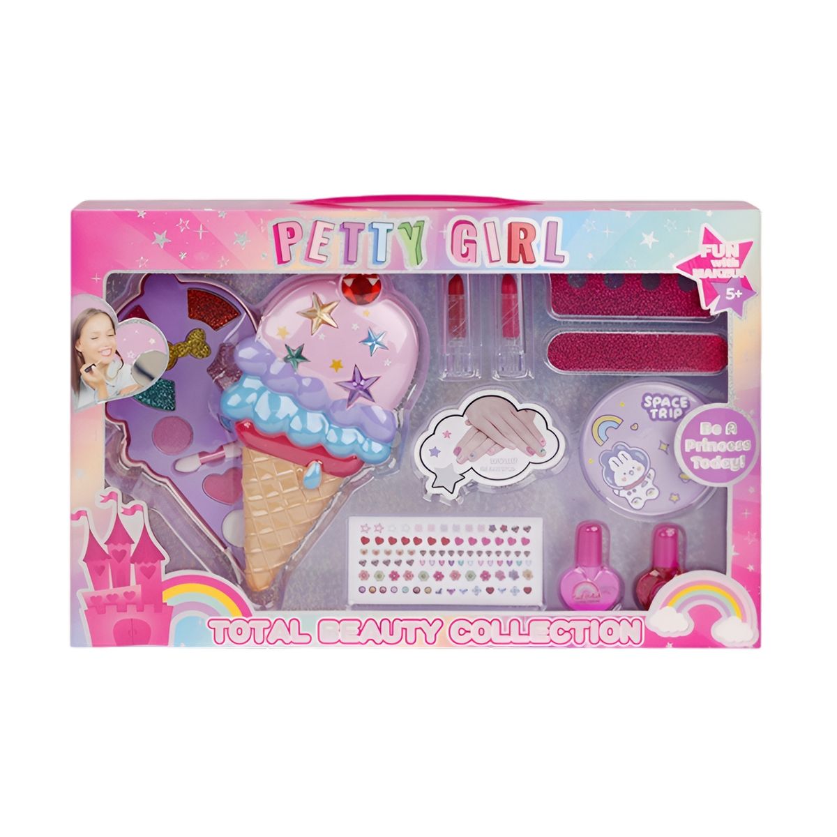 GENERICO - Kit De Maquillaje Y Uñas Set Para Niña Juguete Cono Colores