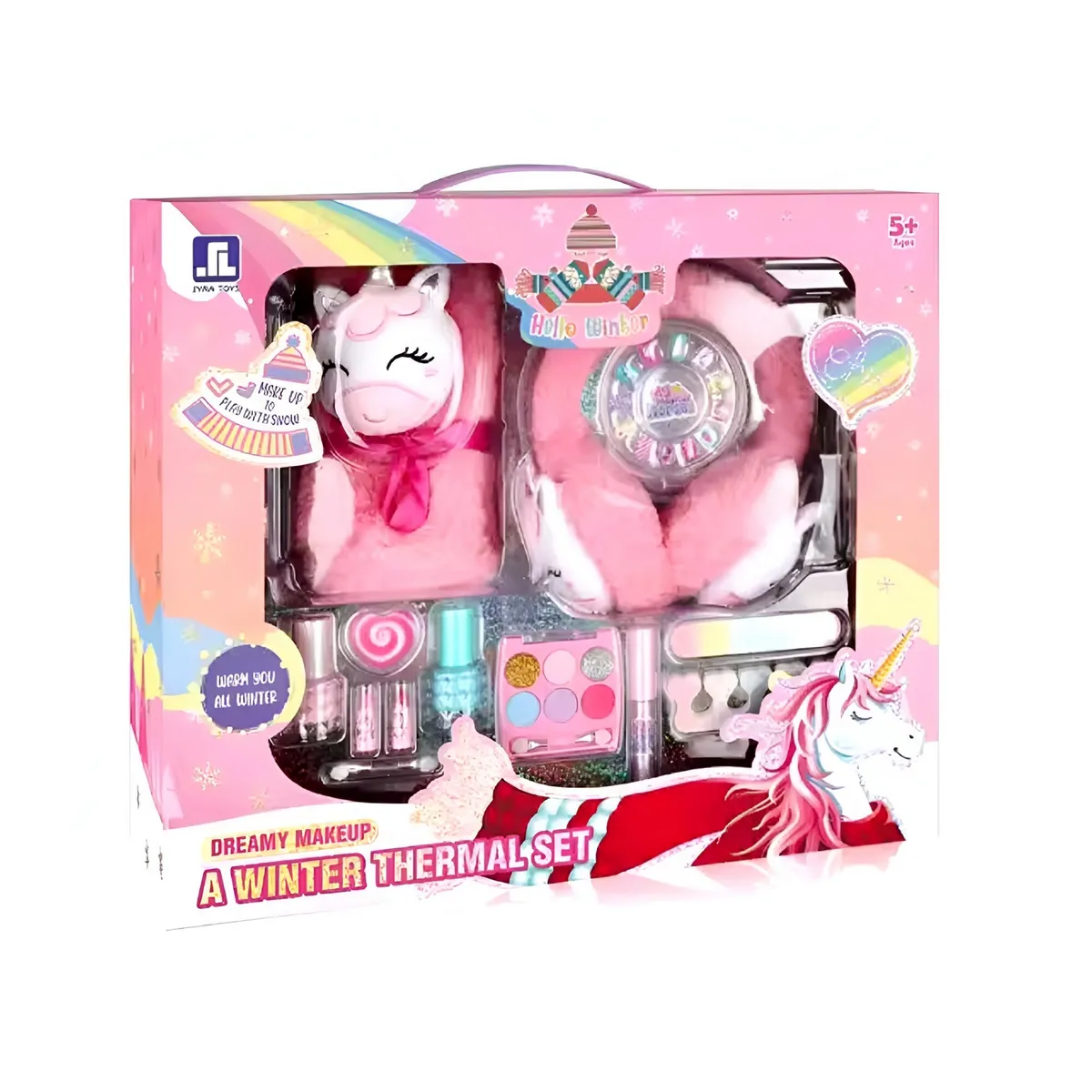 GENERICO - Maleta Kit Unicornio Orejera Bufanda Niñas Juguete Esmaltes