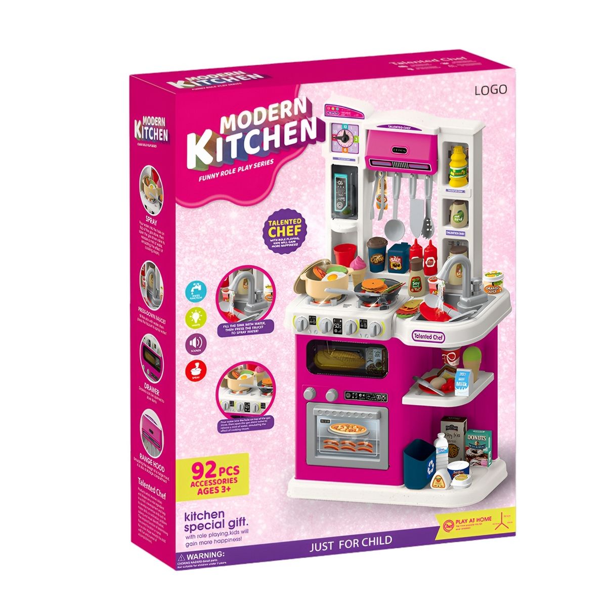 GENERICO - Cocina De Juguete Interactiva Didactica Niñas + Utencilios