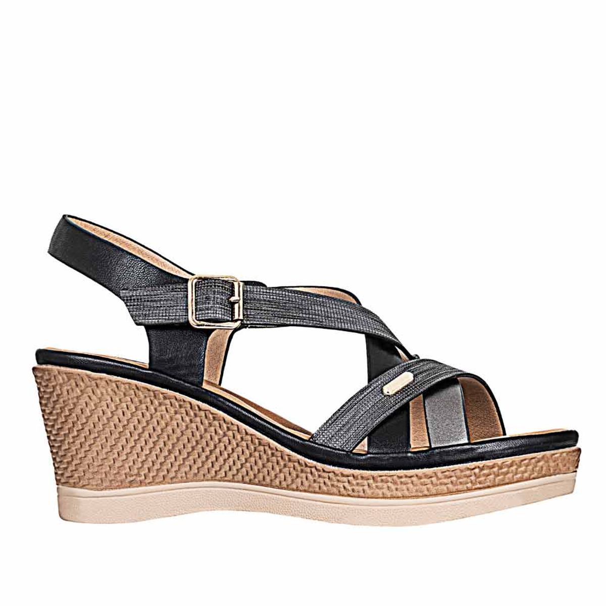 FRATTINI - Sandalia tacon de mujer Frattini Negro sand3j9365-4
