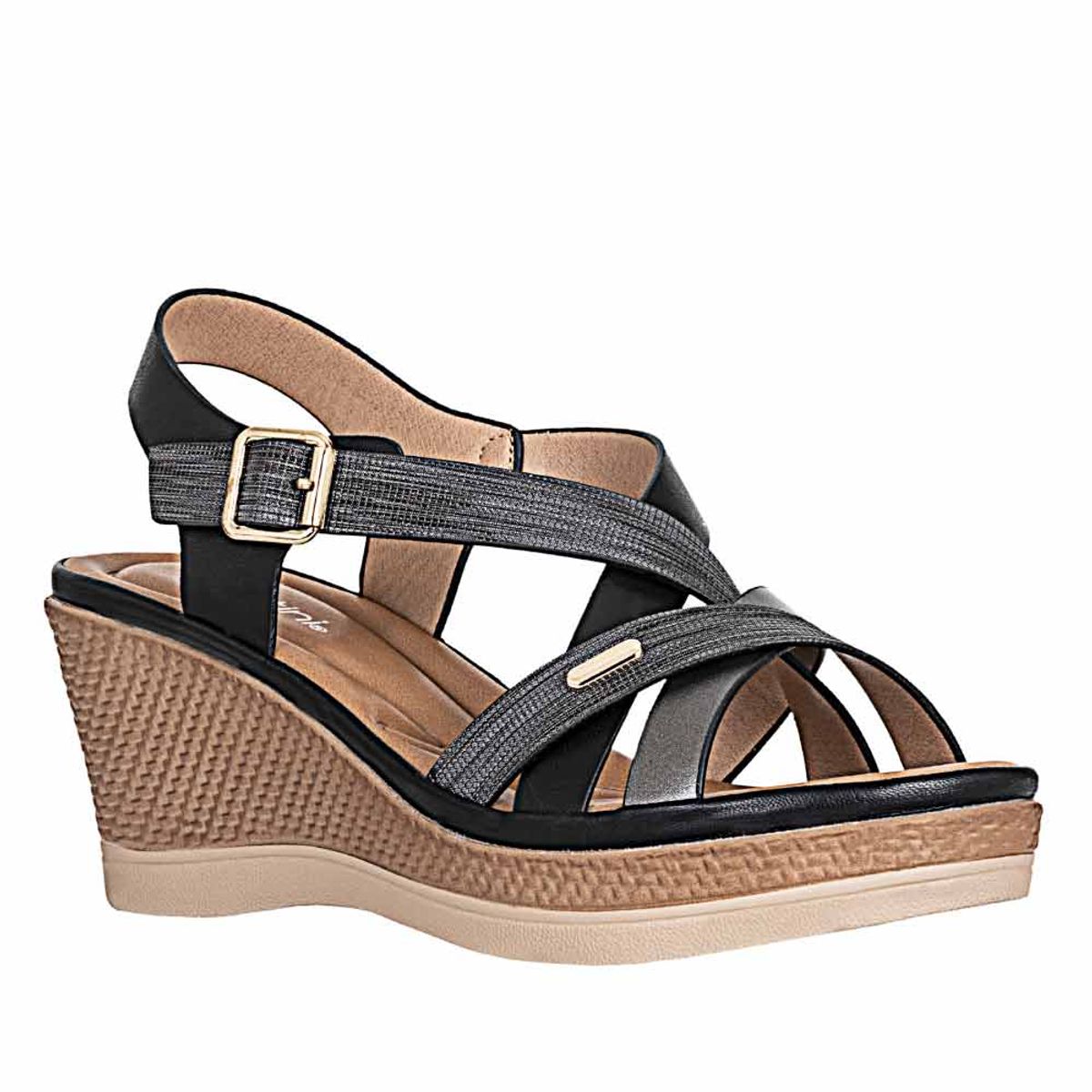 FRATTINI - Sandalia tacon de mujer Frattini Negro sand3j9365-4