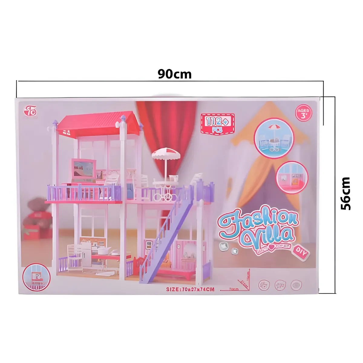 GENERICO - Casa Para Muñecas Con Muebles Interactiva Juguete Niñas