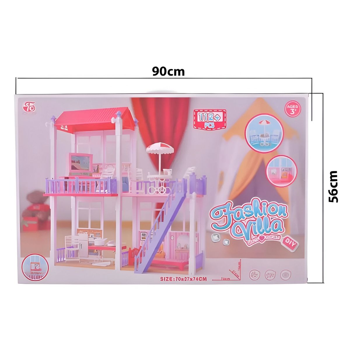 GENERICO - Casa Para Muñecas Con Muebles Interactiva Juguete Niñas