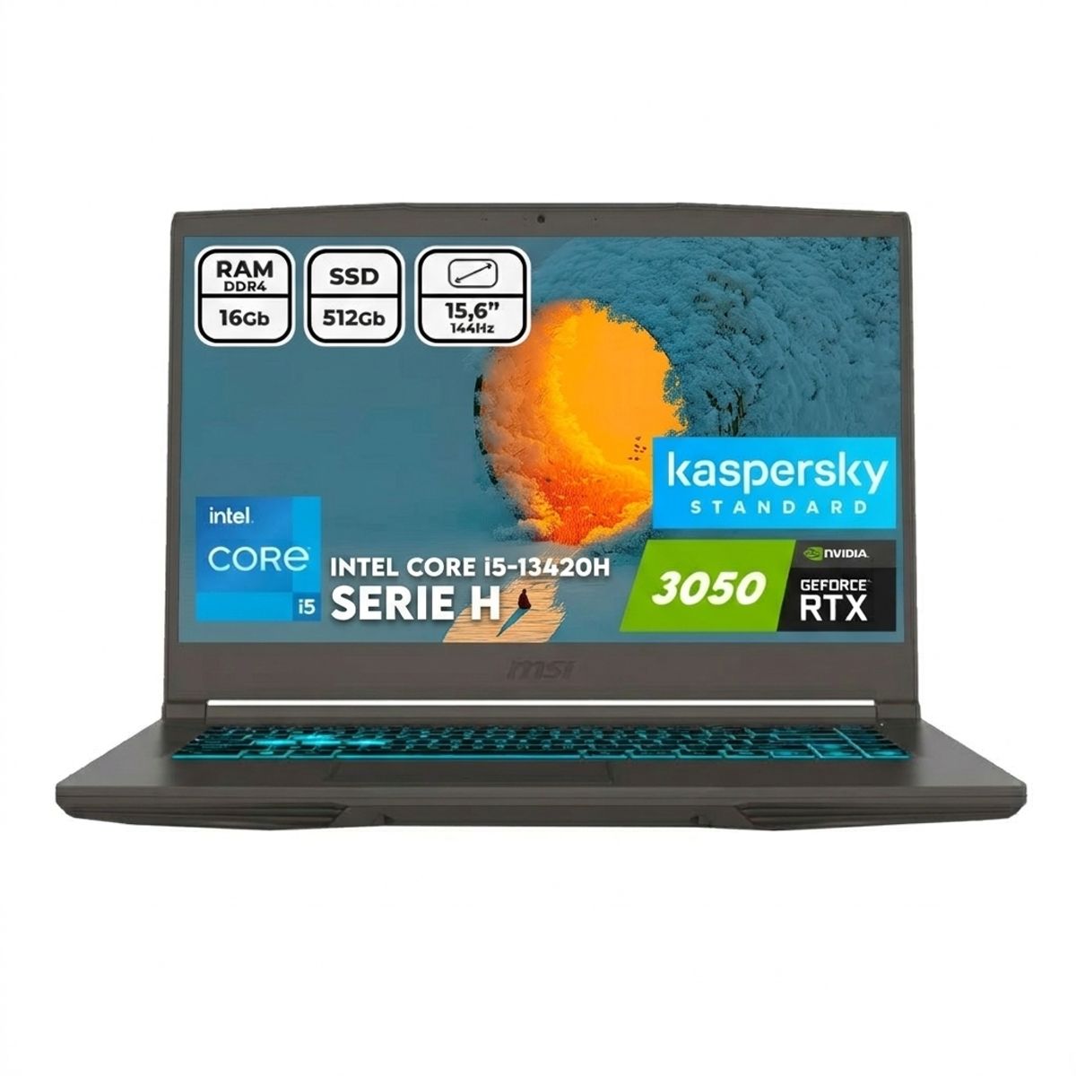 MSI - Portátil Gamer Msi I5 13420h Ram 16gb Ssd 512gb Rtx 3050 Computador Portatil