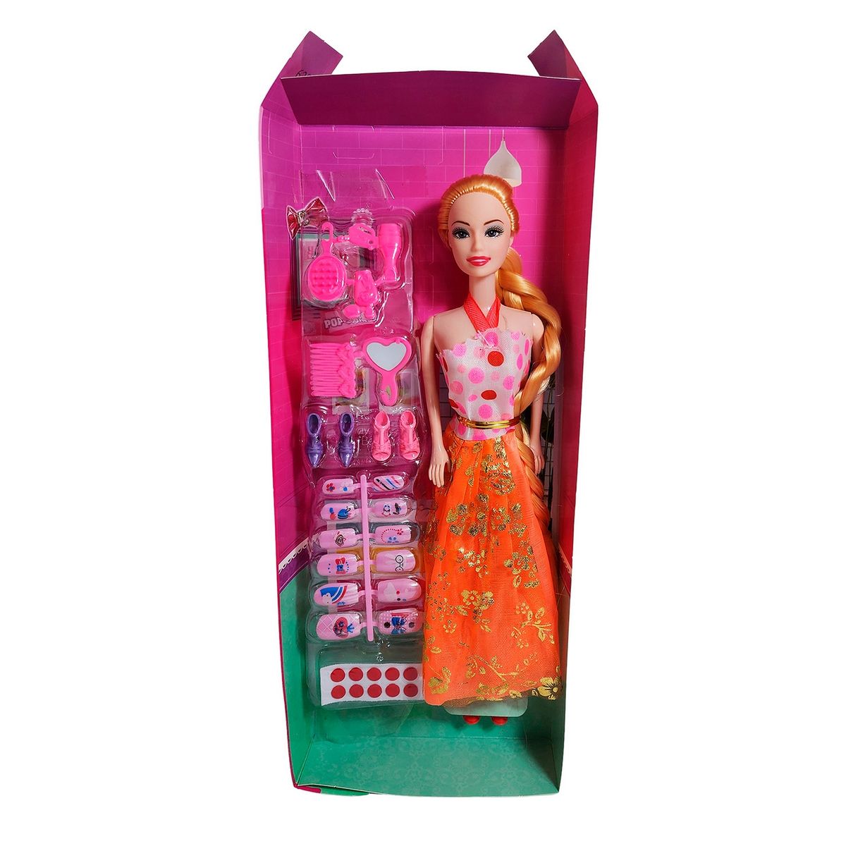 GENERICO - Muñeca Juguete Niñas Con Vestido Elegante Accesorios Uñas