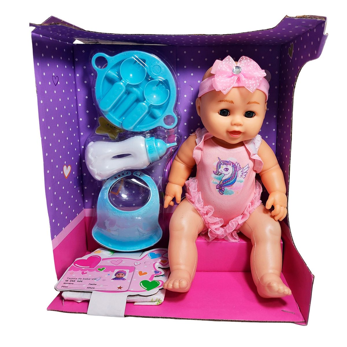 GENERICO - Muñeco Bebe Bebote Pijama Utencilios Babero Juguete Tetero