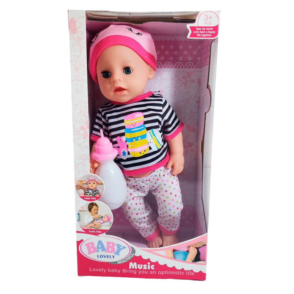GENERICO - Muñeco Bebe Bebote Con Pijama Juguete Niña + Tetero