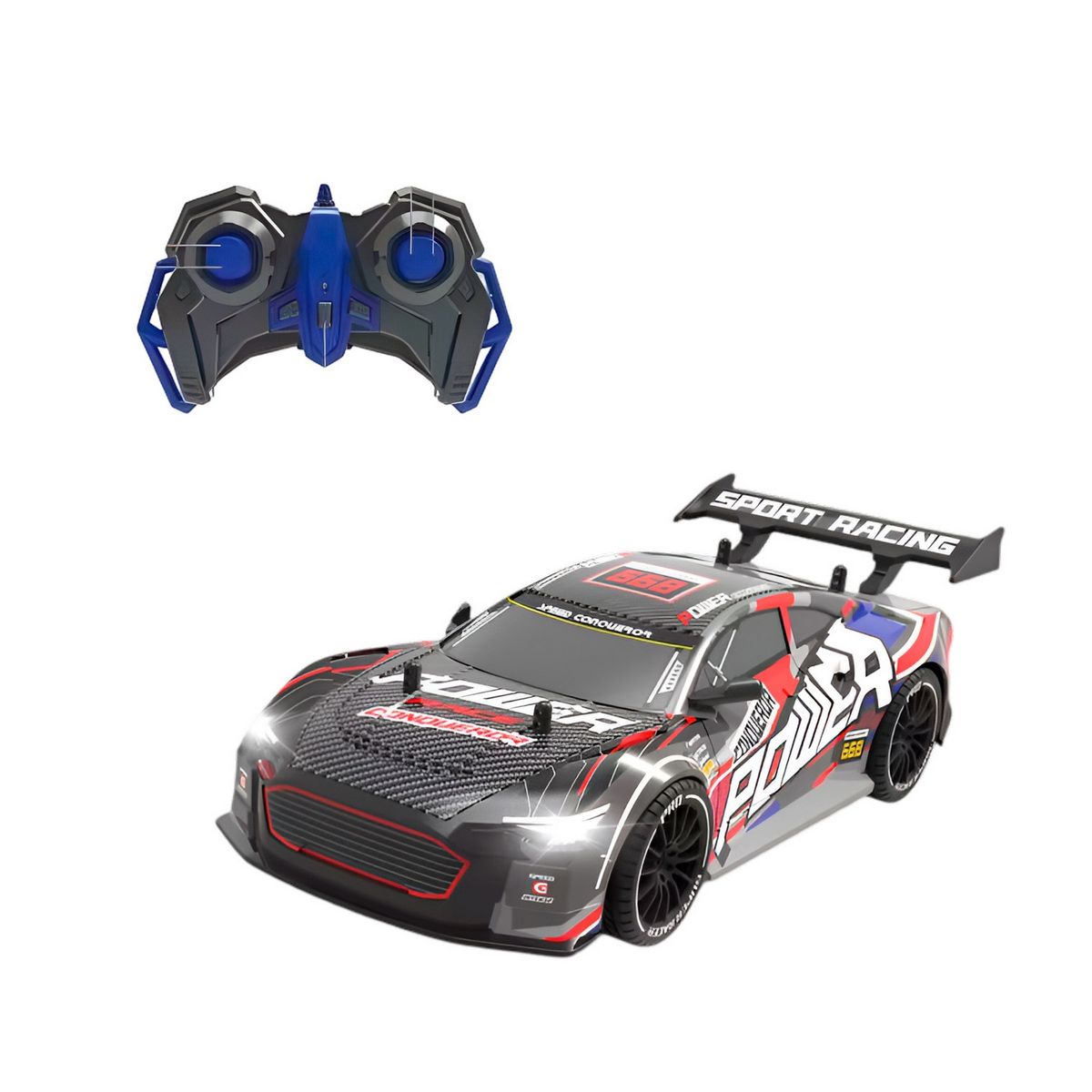 GENERICO - Carro Deportivo Racing Recargable Control Remoto Juguete