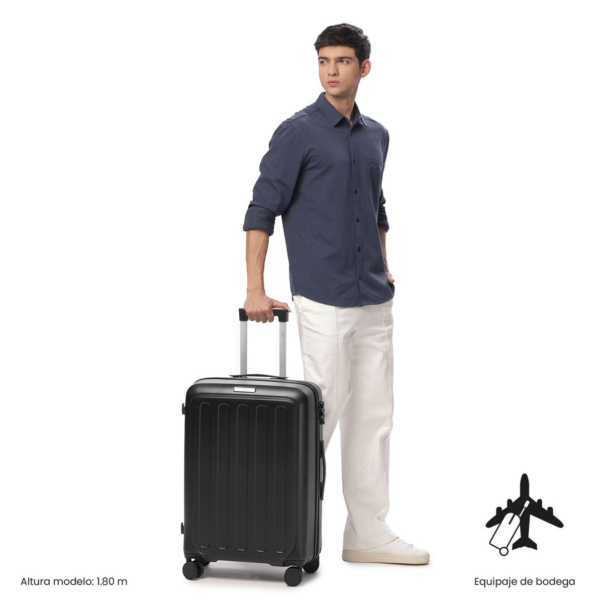 TOTTO - Maleta de Bodega 23 Kg Kaland Negro Unisex Totto