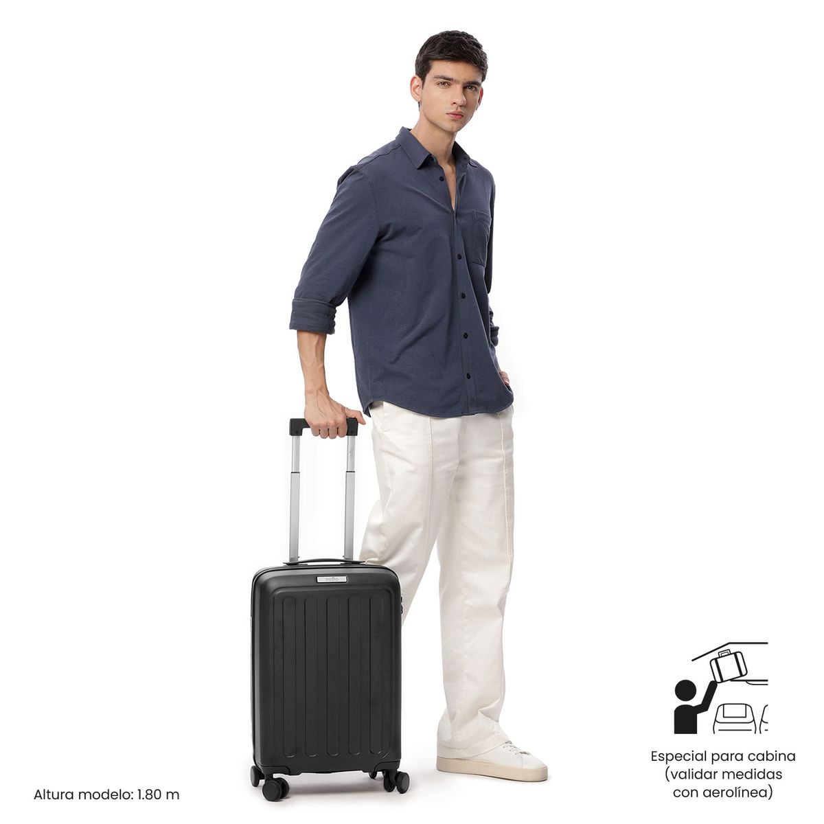 TOTTO - Maleta de Cabina 10 Kg Kaland Negro Unisex Totto