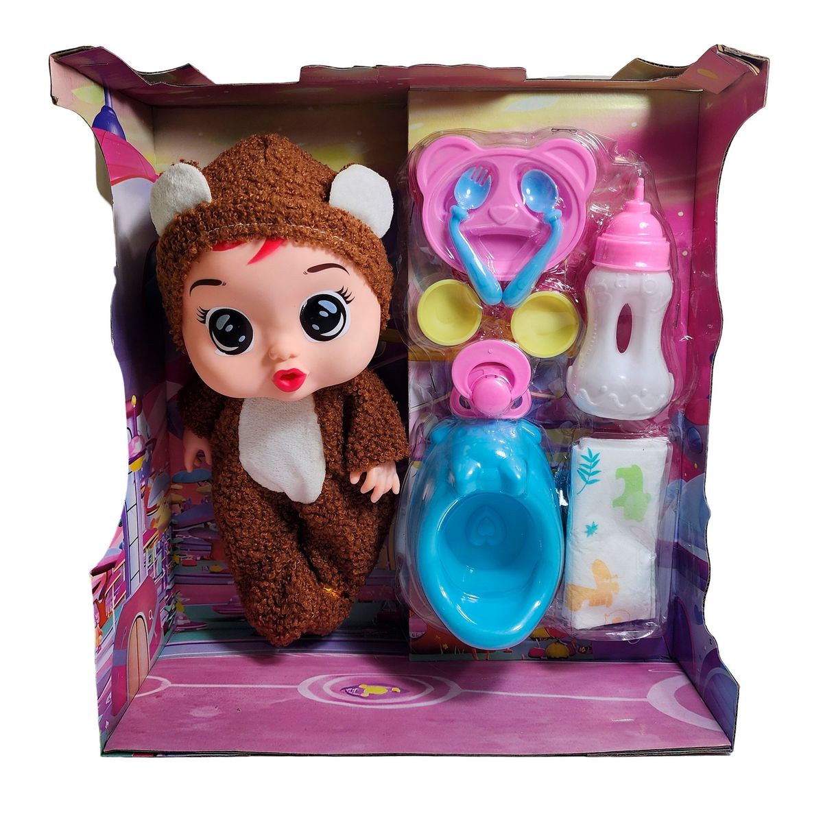 GENERICO - Muñeco Bebe Bebote Con Pijama Peluche Bacinilla Tetero